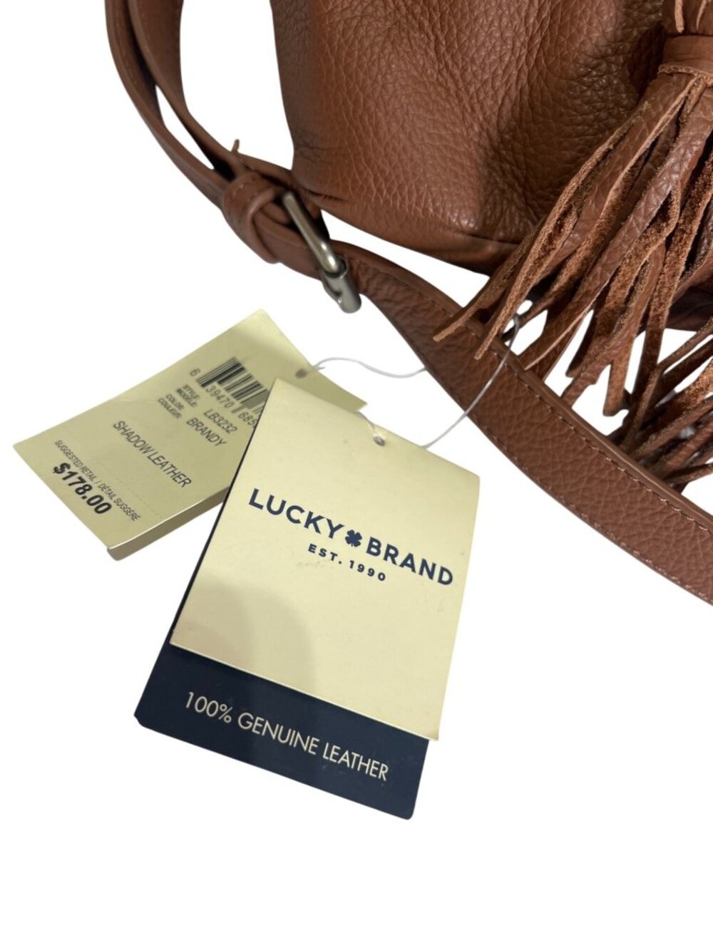 Lucky Brand NWT Brandy Shadow Leather Drawstring Boho Bucket Bag - Picture 3 of 8